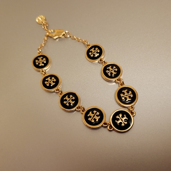 Tory Burch Jewelry Tory Burch Gold Black Enamel Bracelet Poshmark